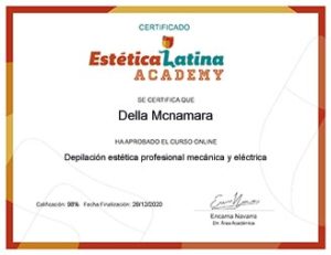 certificado Depilación estética profesional mecánica y eléctrica